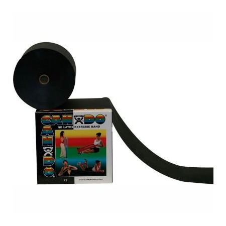 Fabrication Enterprises CanDo Latex-Free Exercise Band, Black, 50 Yard Roll, 1 Roll/Box 1360804